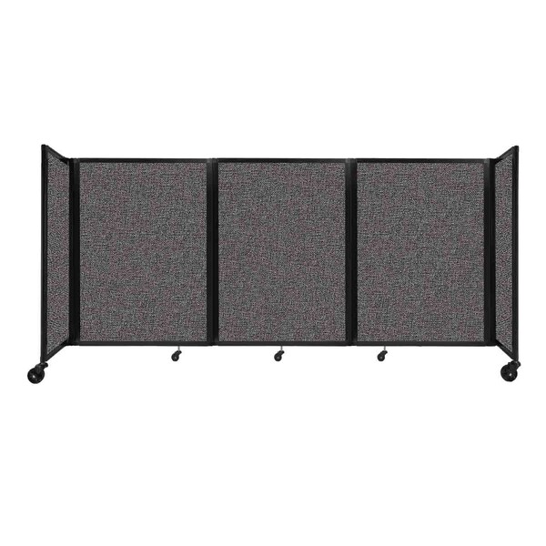 Versare Room Divider 360 Folding Portable Partition 8'6" x 4' Charcoal Gray Fabric 1148307 - main